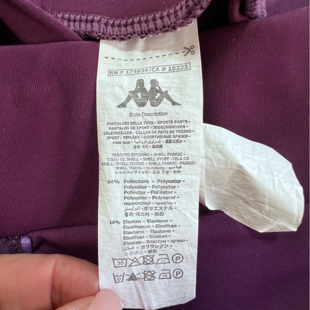 Kappa Banda Bartes Skin Fit Leggings pants Maroon White 38127LW-A0Q XS - Picture 5 of 5